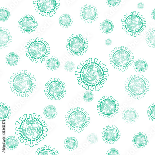 Coronavirus covid-19. Seamless ornament, pattern, background and template. Vector square
