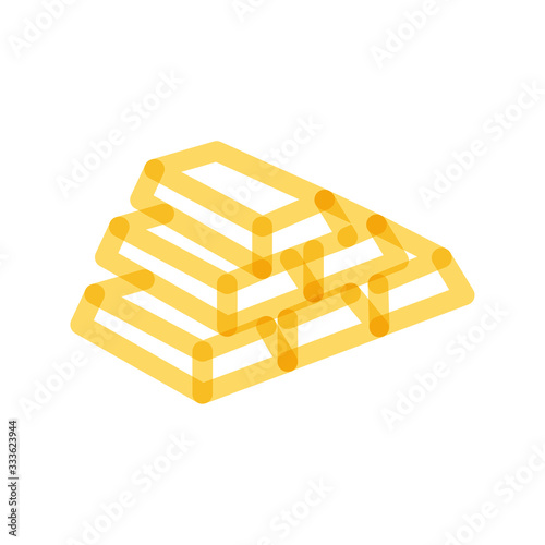golden ingot pile multiply line style icon