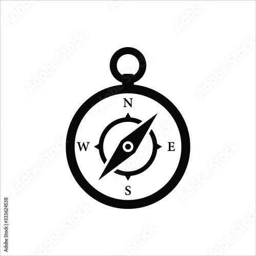 Compass. Compass icon vector. compass logo. which is isolated in white.