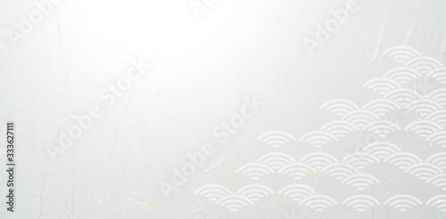 波紋のパーターンと白の和紙の背景素材