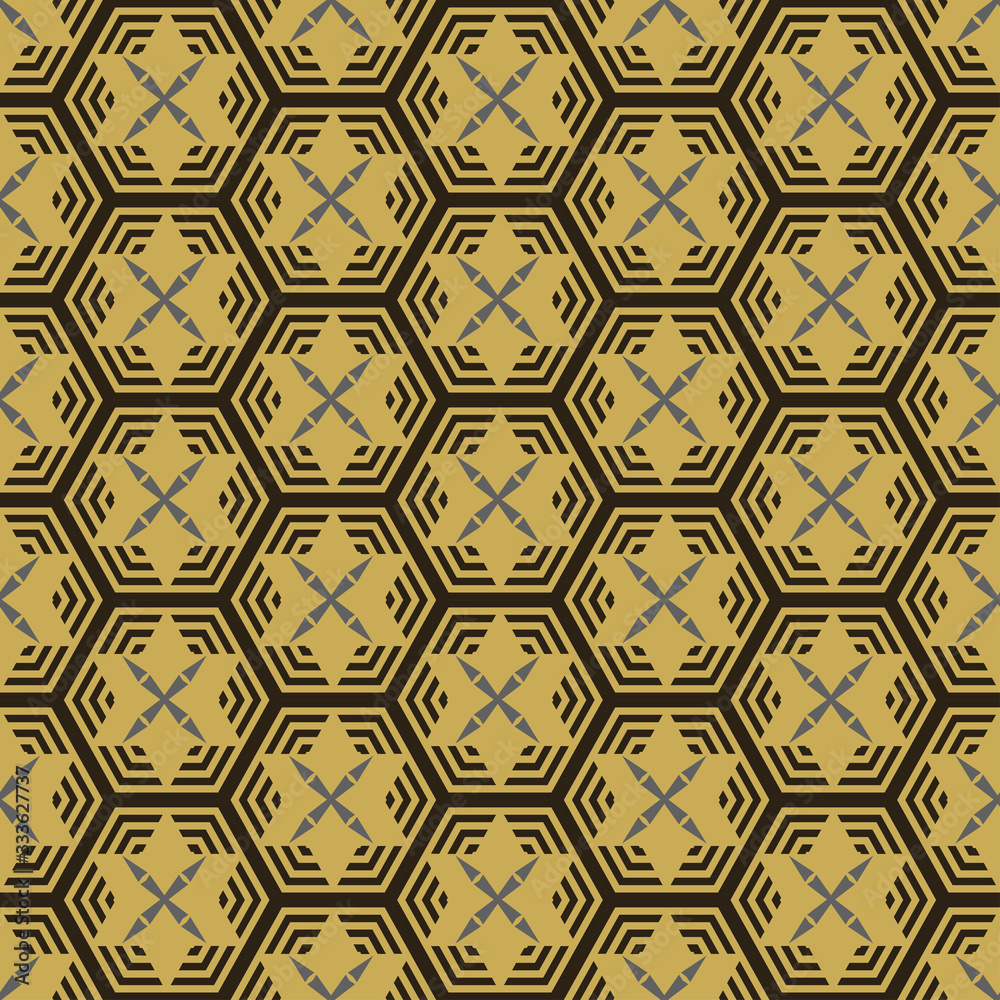 Modern seamless pattern, gold color. Geometric Background pattern in retro style. Textile design texture Modern seamless pattern, gold color. Geometric Background pattern in retro style. Textile design texture