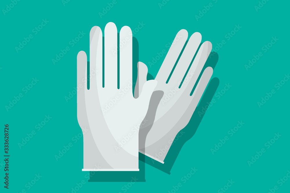 illustration of white pair of rubber protective gloves illustration of white pair of rubber protective gloves