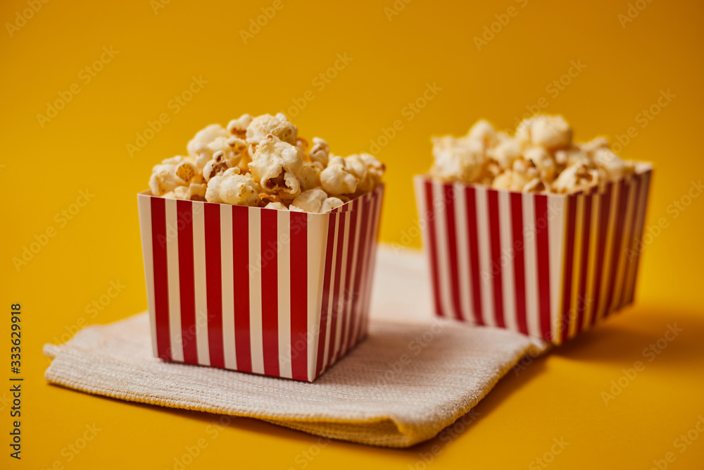 popcorn on pastel background.