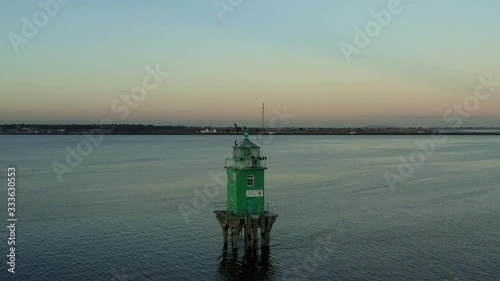 Northbank Lighthouse at Dublin Port in the evening, orbit movement photo