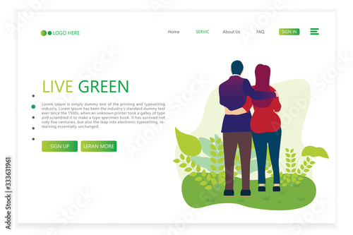Illustration of a couple for landing page