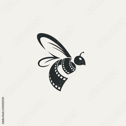 Bee vector logo, film vector logo