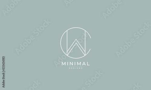Alphabet letter icon logo CW or WC