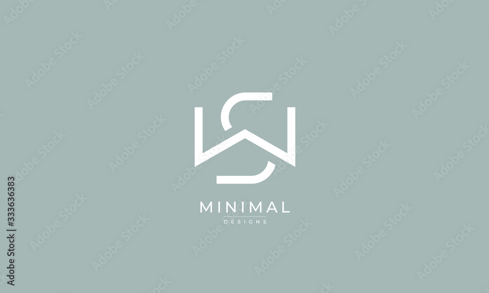 Alphabet letter icon logo WS or SW Alphabet letter icon logo WS or SW