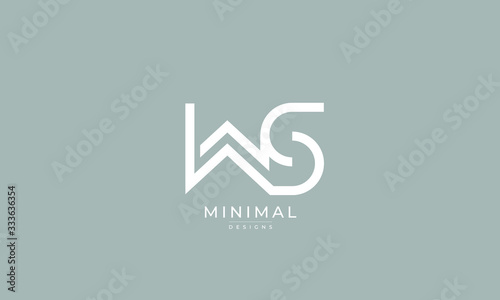 Alphabet letter icon logo WS