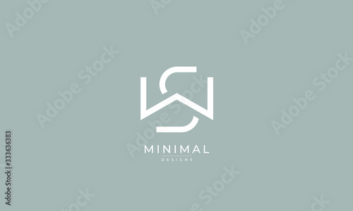 Alphabet letter icon logo WS or SW