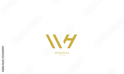 Alphabet letter icon logo WH