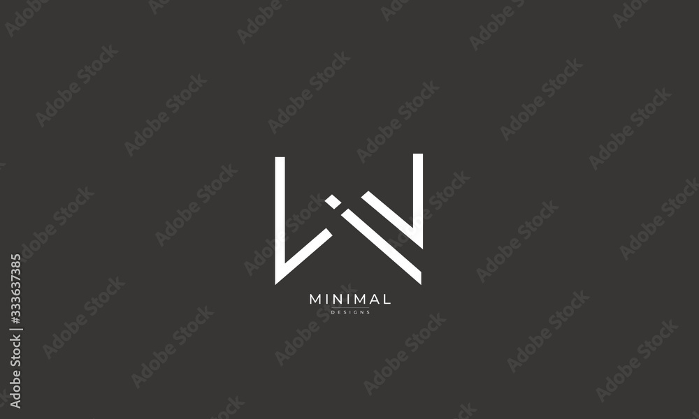 Alphabet letter icon logo WI or IW - obrazy, fototapety, plakaty 