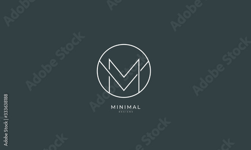 Alphabet letter icon logo MV or VM photo