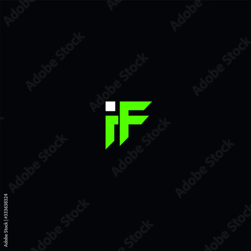 initial I F letter logo geometric design