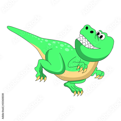 Cute dinosaur mascot illustration. Dinosaur character cartoon © Adrigi