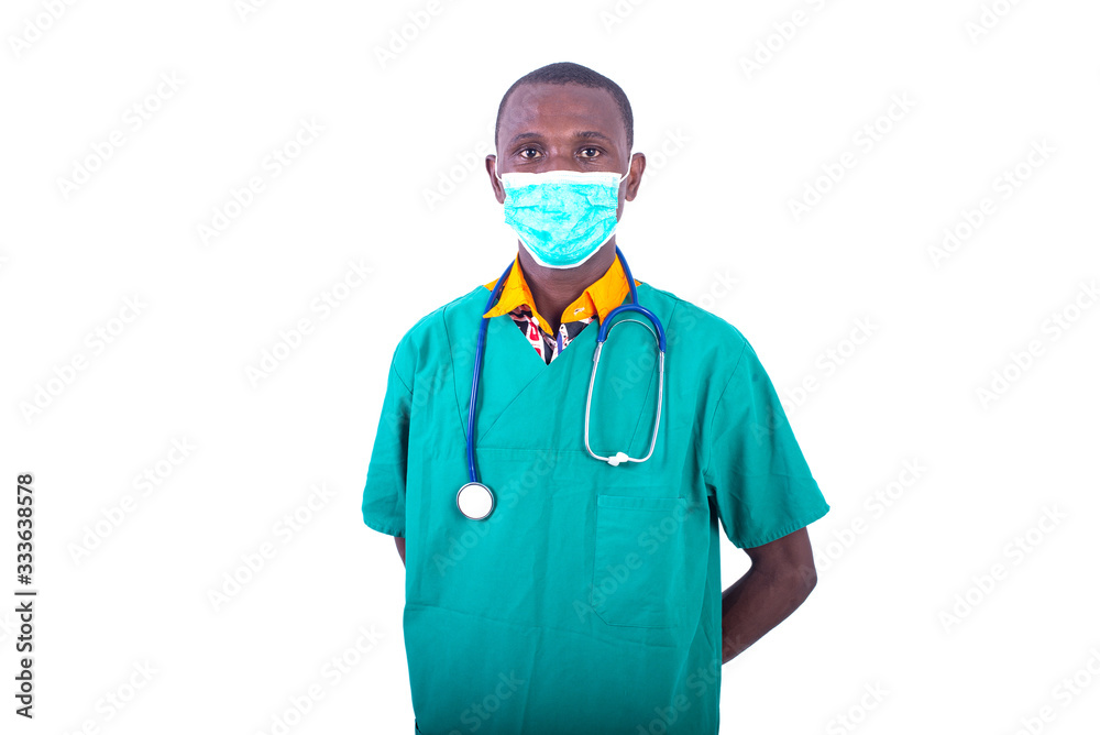 young male doctor wearing medical mask. young male doctor wearing medical mask.