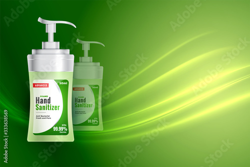 hand sanitizer bottle in realistic 3d style
