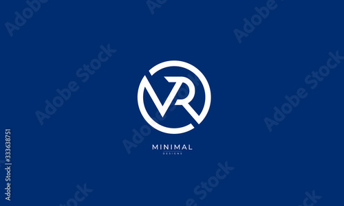 Alphabet letter icon logo VR