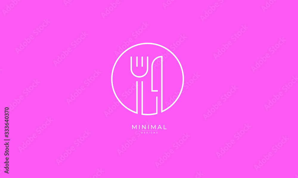 A line art icon logo of FORK KNIFE A line art icon logo of FORK KNIFE