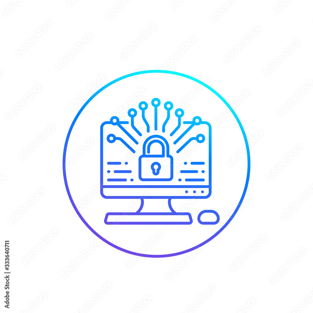 data protection, line vector icon data protection, line vector icon