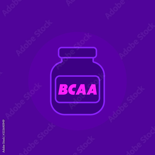 bcaa, gym supplements vector icon