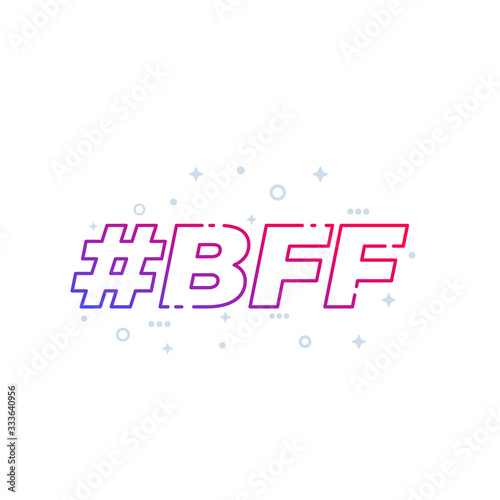 BFF, best friends forever, line vector