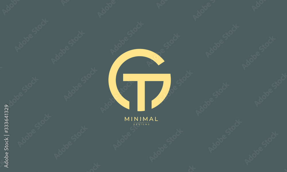 Alphabet letter icon logo GT or TG Alphabet letter icon logo GT or TG