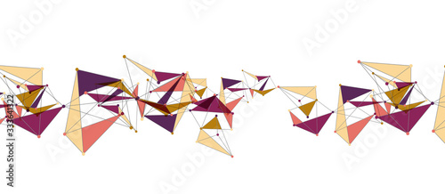 Line points connections, triangular technology design. Abstract geometric background