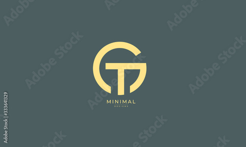 Alphabet letter icon logo GT or TG
