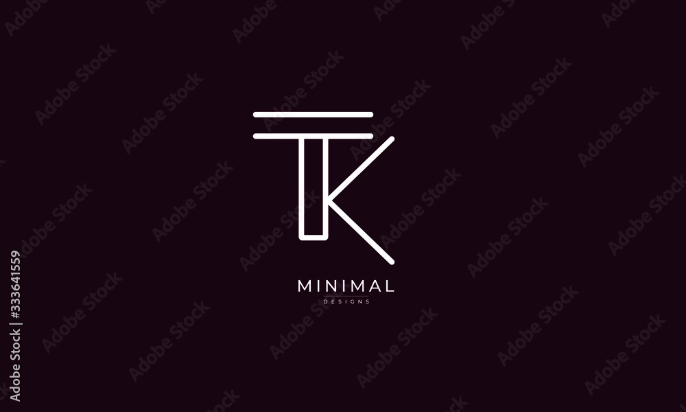 Alphabet letter icon logo TK Alphabet letter icon logo TK