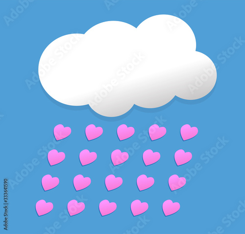 love card Valentine's day, pink heart. Vector illustration.