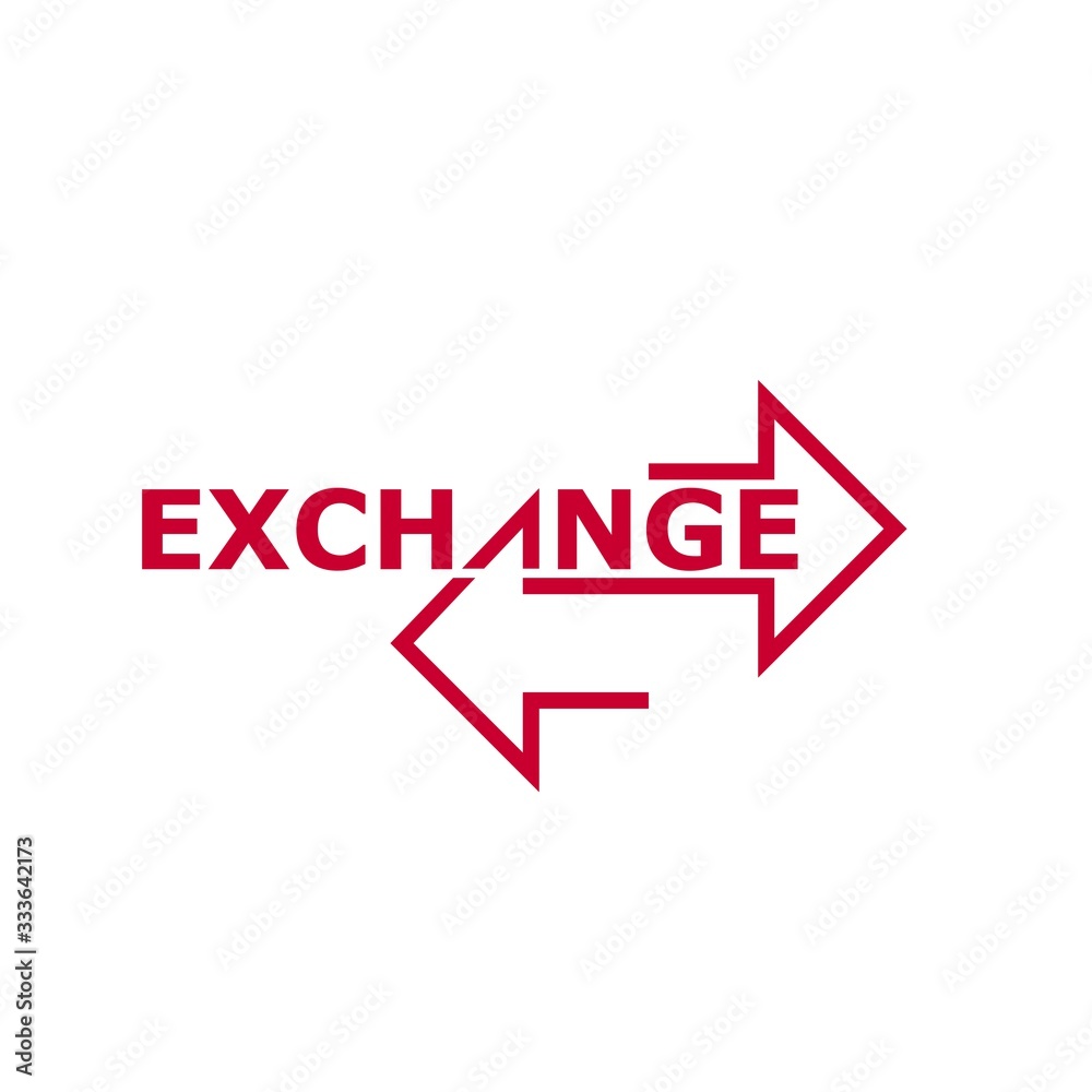 Exchange word icon sign isolated on white background