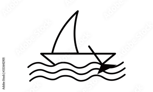 Boat Icons Set, Simple Style,Sailboat,boat and ship. Illustration isolated, Paper boat free vector icon