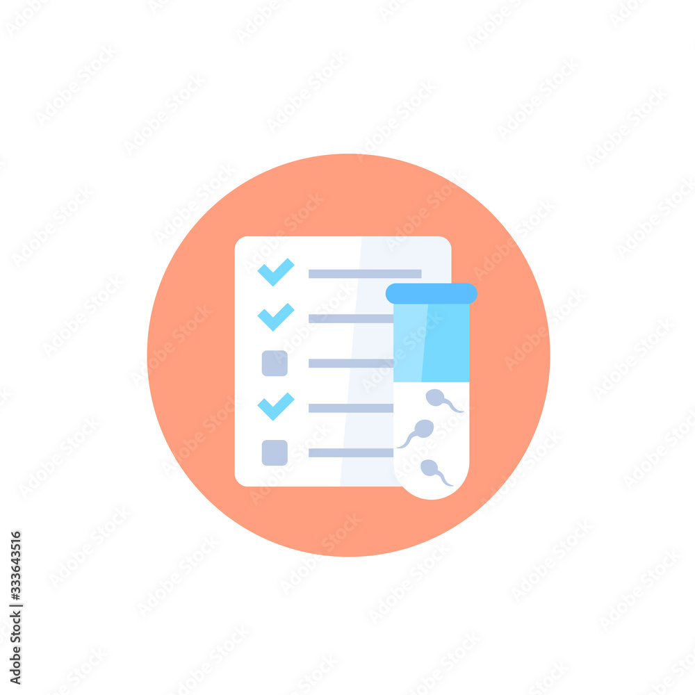 sperm test results icon with tube sperm test results icon with tube