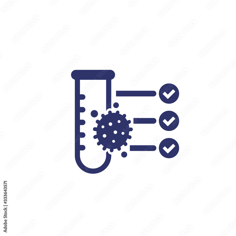 virus and test tube icon virus and test tube icon