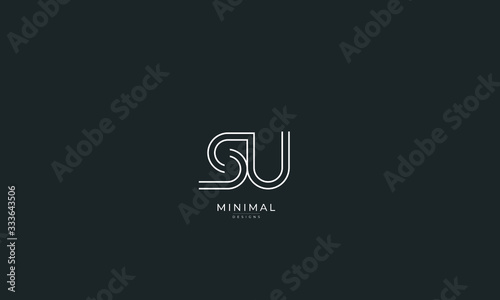 Alphabet letter icon logo SU