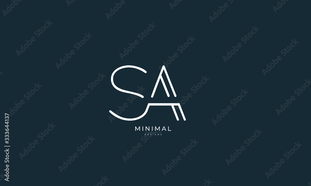 Alphabet letter icon logo SA Stock Vector | Adobe Stock