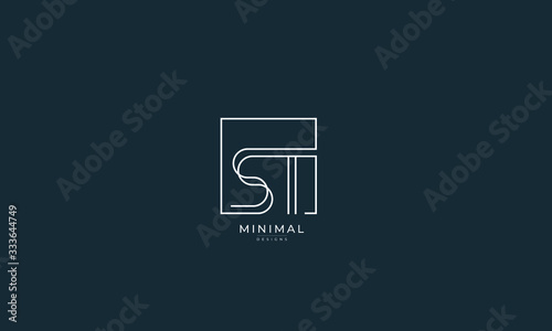 Alphabet letter icon logo ST