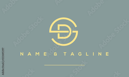 Alphabet letter icon logo SD or DS