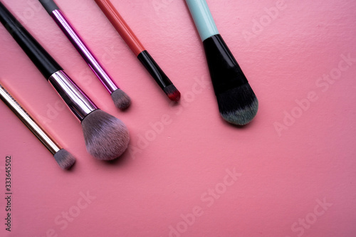 Make up brushes close up shot