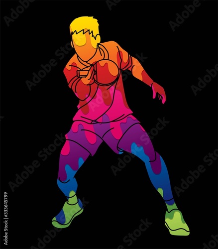 Ping Pong player, Table tennis action cartoon graphic vector