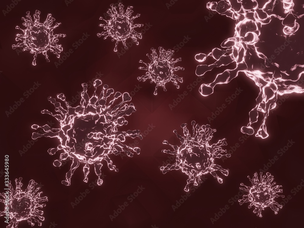 virus coronavirus concept resposible for asian flu outbreak and coronaviruses influenza as dangerous flu strain cases as a pandemic. Microscope virus close up. floating virus cells. 3d rendering. virus coronavirus concept resposible for asian flu outbreak and coronaviruses influenza as dangerous flu strain cases as a pandemic. Microscope virus close up. floating virus cells. 3d rendering.