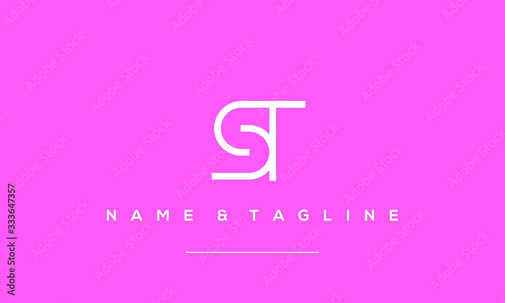 Alphabet letter icon logo ST Alphabet letter icon logo ST