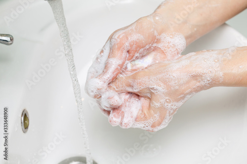 Obraz na plátne Soap in hands