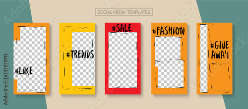 Social Stories Cool Vector Layout.