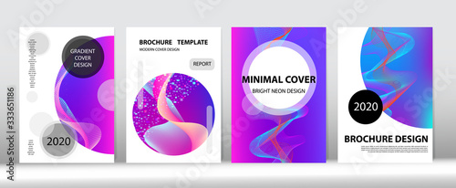Geometric Gradient Overlay. Pink Purple Blue Digital Vector Cover Layout. Big Data Neon 