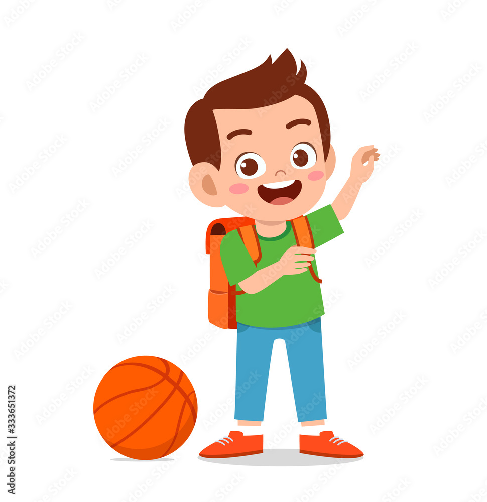 happy cute little kid boy play basketball happy cute little kid boy play basketball