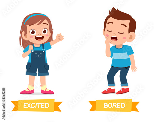 cute example of opposite word antonym for kid