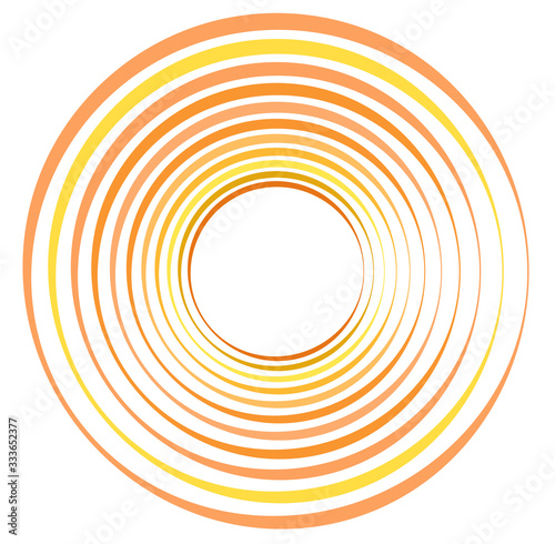 monochrome cyclic, cycle concentric rings. revolved spiral, vortex, whorl. abstract circular, radial loop shape, element