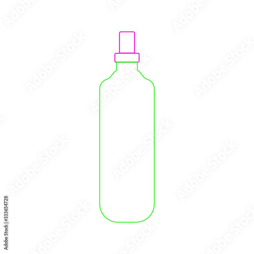 bottle of fabric softener for washing machine white background